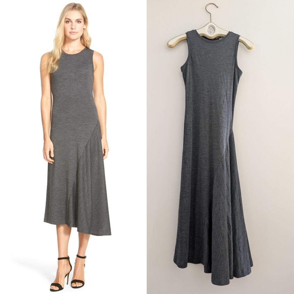 Michael Kors Wool Blend Asymmetrical Hem Dress